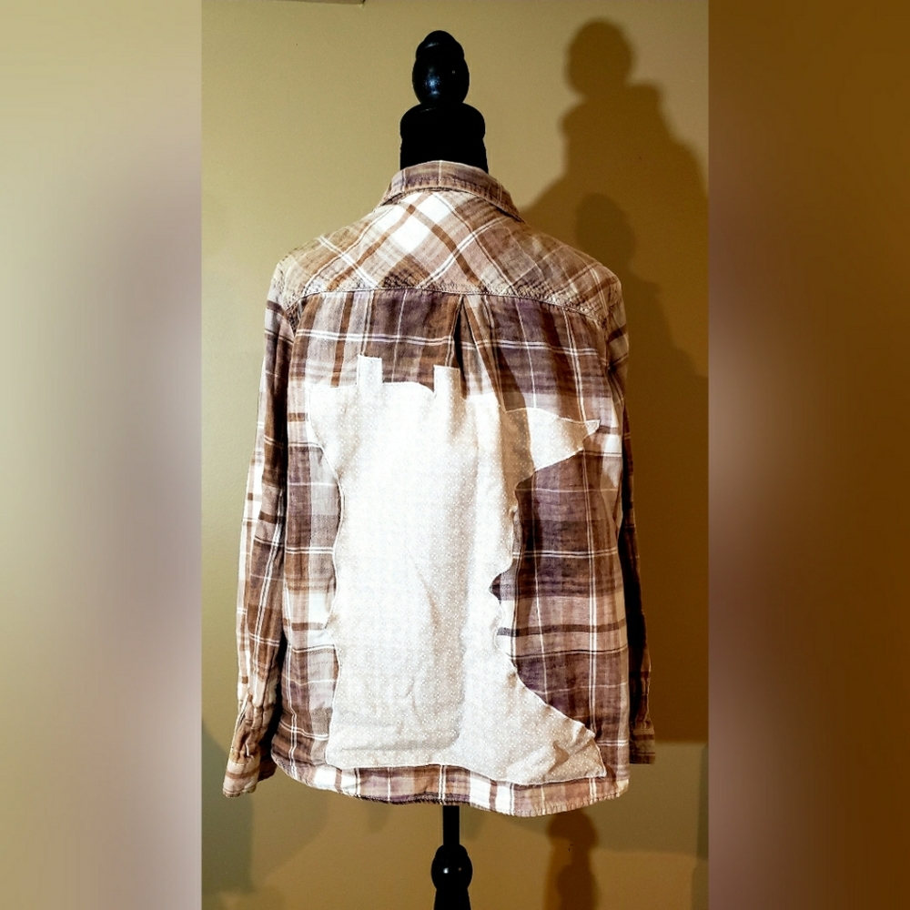 Brown and Cream Custom Minnesota Patched Flannel